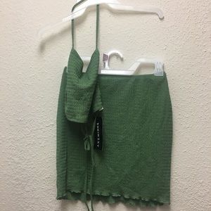 Shein Women’s Crocodile Green Two Piece Outfit Size S